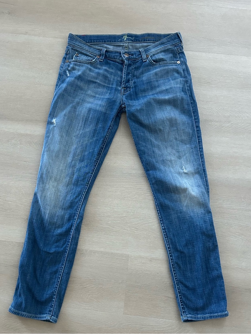 7 For All Mankind Men's Medium Blue Slim Straight Jeans